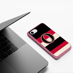 Чехол iPhone 7/8 матовый Ottawa Senators O, цвет: 3D-малиновый — фото 2
