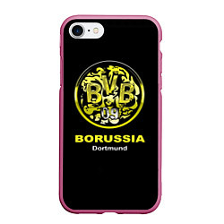 Чехол iPhone 7/8 матовый Borussia Dortmund, цвет: 3D-малиновый