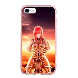 Чехол iPhone 7/8 матовый Fairy Tail, цвет: 3D-светло-розовый