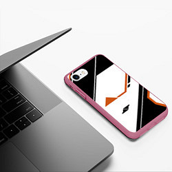 Чехол iPhone 7/8 матовый CS:GO Asiimov P250 Style, цвет: 3D-малиновый — фото 2