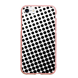 Чехол iPhone 7/8 матовый Белый в горошек, цвет: 3D-светло-розовый