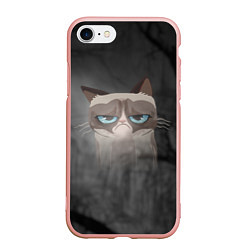 Чехол iPhone 7/8 матовый Grumpy Cat, цвет: 3D-светло-розовый