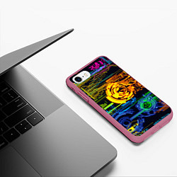 Чехол iPhone 7/8 матовый Техно, цвет: 3D-малиновый — фото 2