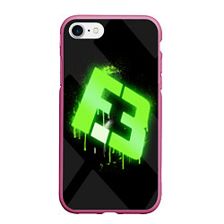 Чехол iPhone 7/8 матовый Flipsid3: Black collection, цвет: 3D-малиновый