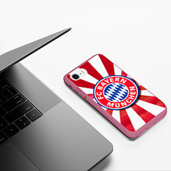 Чехол iPhone 7/8 матовый FC Bayern, цвет: 3D-малиновый — фото 2