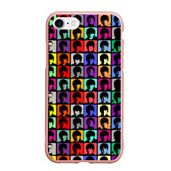 Чехол iPhone 7/8 матовый The Beatles: pop-art, цвет: 3D-светло-розовый