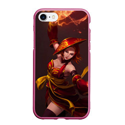 Чехол iPhone 7/8 матовый Lina: Dragon Fire, цвет: 3D-малиновый