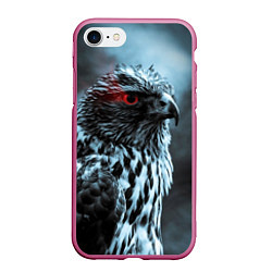 Чехол iPhone 7/8 матовый Ночной орёл, цвет: 3D-малиновый