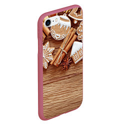 Чехол iPhone 7/8 матовый Коричные пряники, цвет: 3D-малиновый — фото 2