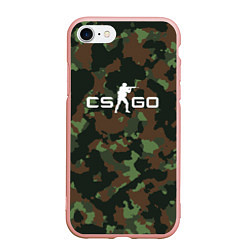 Чехол iPhone 7/8 матовый CS GO: Dark Forest, цвет: 3D-светло-розовый