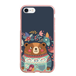 Чехол iPhone 7/8 матовый Осенний медведь