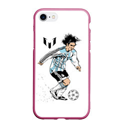 Чехол iPhone 7/8 матовый Messi Young, цвет: 3D-малиновый