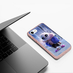 Чехол iPhone 7/8 матовый Winter forest & Sans, цвет: 3D-светло-розовый — фото 2
