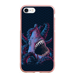 Чехол iPhone 7/8 матовый Underwater Fight, цвет: 3D-светло-розовый