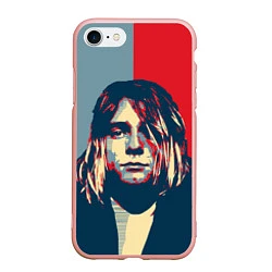 Чехол iPhone 7/8 матовый Kurt Cobain, цвет: 3D-светло-розовый