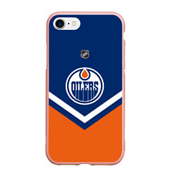 Чехол iPhone 7/8 матовый NHL: Edmonton Oilers, цвет: 3D-светло-розовый