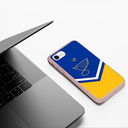 Чехол iPhone 7/8 матовый NHL: St. Louis Blues, цвет: 3D-светло-розовый — фото 2