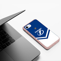 Чехол iPhone 7/8 матовый NHL: Tampa Bay Lightning, цвет: 3D-светло-розовый — фото 2