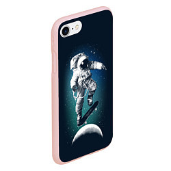 Чехол iPhone 7/8 матовый Космический скейтбординг, цвет: 3D-светло-розовый — фото 2