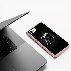 Чехол iPhone 7/8 матовый Космическое прикосновение, цвет: 3D-светло-розовый — фото 2