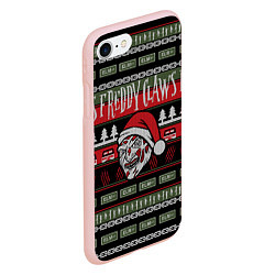 Чехол iPhone 7/8 матовый Freddy Christmas, цвет: 3D-светло-розовый — фото 2