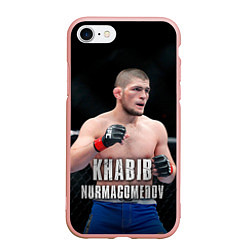 Чехол iPhone 7/8 матовый Хабиб Нурмагомедов, цвет: 3D-светло-розовый