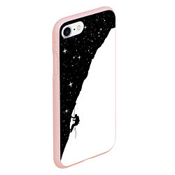 Чехол iPhone 7/8 матовый Ночной скалолаз, цвет: 3D-светло-розовый — фото 2