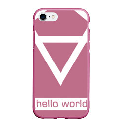 Чехол iPhone 7/8 матовый Hello world, цвет: 3D-малиновый
