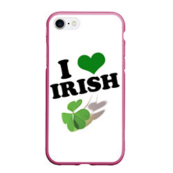 Чехол iPhone 7/8 матовый Ireland, I love Irish, цвет: 3D-малиновый