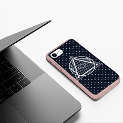 Чехол iPhone 7/8 матовый Illuminati, цвет: 3D-светло-розовый — фото 2