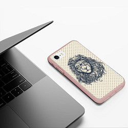 Чехол iPhone 7/8 матовый SWAG Lion, цвет: 3D-светло-розовый — фото 2