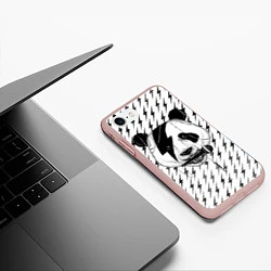 Чехол iPhone 7/8 матовый Панда вокалист, цвет: 3D-светло-розовый — фото 2