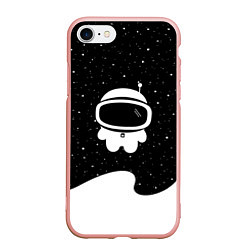 Чехол iPhone 7/8 матовый Маленький космонавт, цвет: 3D-светло-розовый