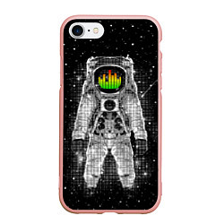 Чехол iPhone 7/8 матовый Музыкальный космонавт, цвет: 3D-светло-розовый