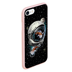 Чехол iPhone 7/8 матовый Подводный космос, цвет: 3D-светло-розовый — фото 2