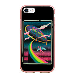 Чехол iPhone 7/8 матовый Led Zeppelin: Colour Fly, цвет: 3D-светло-розовый