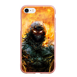 Чехол iPhone 7/8 матовый Disturbed: Monster Flame, цвет: 3D-светло-розовый