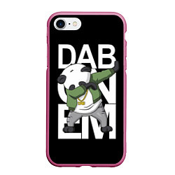 Чехол iPhone 7/8 матовый Panda dab, цвет: 3D-малиновый