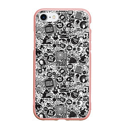 Чехол iPhone 7/8 матовый Стикербомбинг, цвет: 3D-светло-розовый