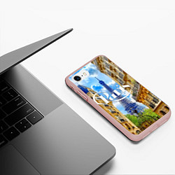 Чехол iPhone 7/8 матовый Daytime Paris, цвет: 3D-светло-розовый — фото 2