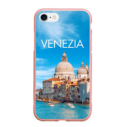 Чехол iPhone 7/8 матовый Венеция - архитектура, цвет: 3D-светло-розовый