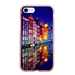Чехол iPhone 7/8 матовый Амстердама - Нидерланды, цвет: 3D-светло-розовый