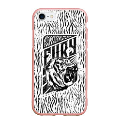 Чехол iPhone 7/8 матовый Fury Tiger, цвет: 3D-светло-розовый