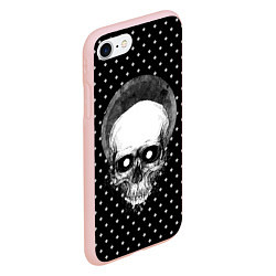 Чехол iPhone 7/8 матовый Подробный череп, цвет: 3D-светло-розовый — фото 2