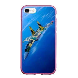 Чехол iPhone 7/8 матовый Су 35, цвет: 3D-малиновый