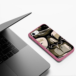 Чехол iPhone 7/8 матовый Шимпанзе арт, цвет: 3D-малиновый — фото 2