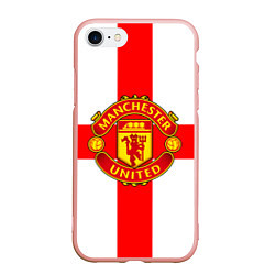 Чехол iPhone 7/8 матовый Manchester Utd: England, цвет: 3D-светло-розовый