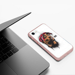 Чехол iPhone 7/8 матовый 2Pac, цвет: 3D-светло-розовый — фото 2