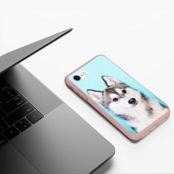 Чехол iPhone 7/8 матовый Blue, цвет: 3D-светло-розовый — фото 2