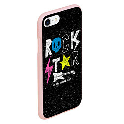 Чехол iPhone 7/8 матовый Rock Star, цвет: 3D-светло-розовый — фото 2